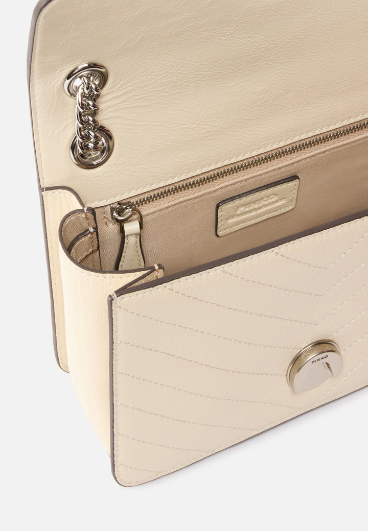 Pinko Love One Light Mini Vitello Flap Bag White A2JCZ14E