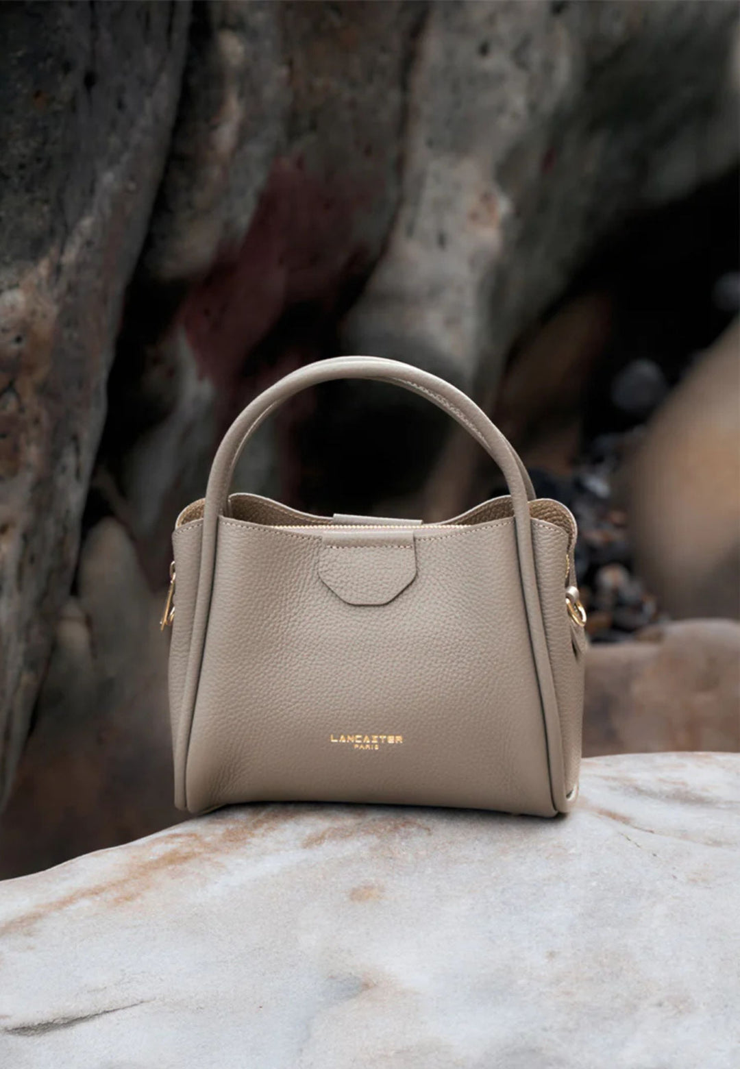 Lancaster Sac à main Aimantée S Ida Double 470-83 Galet - In - Or