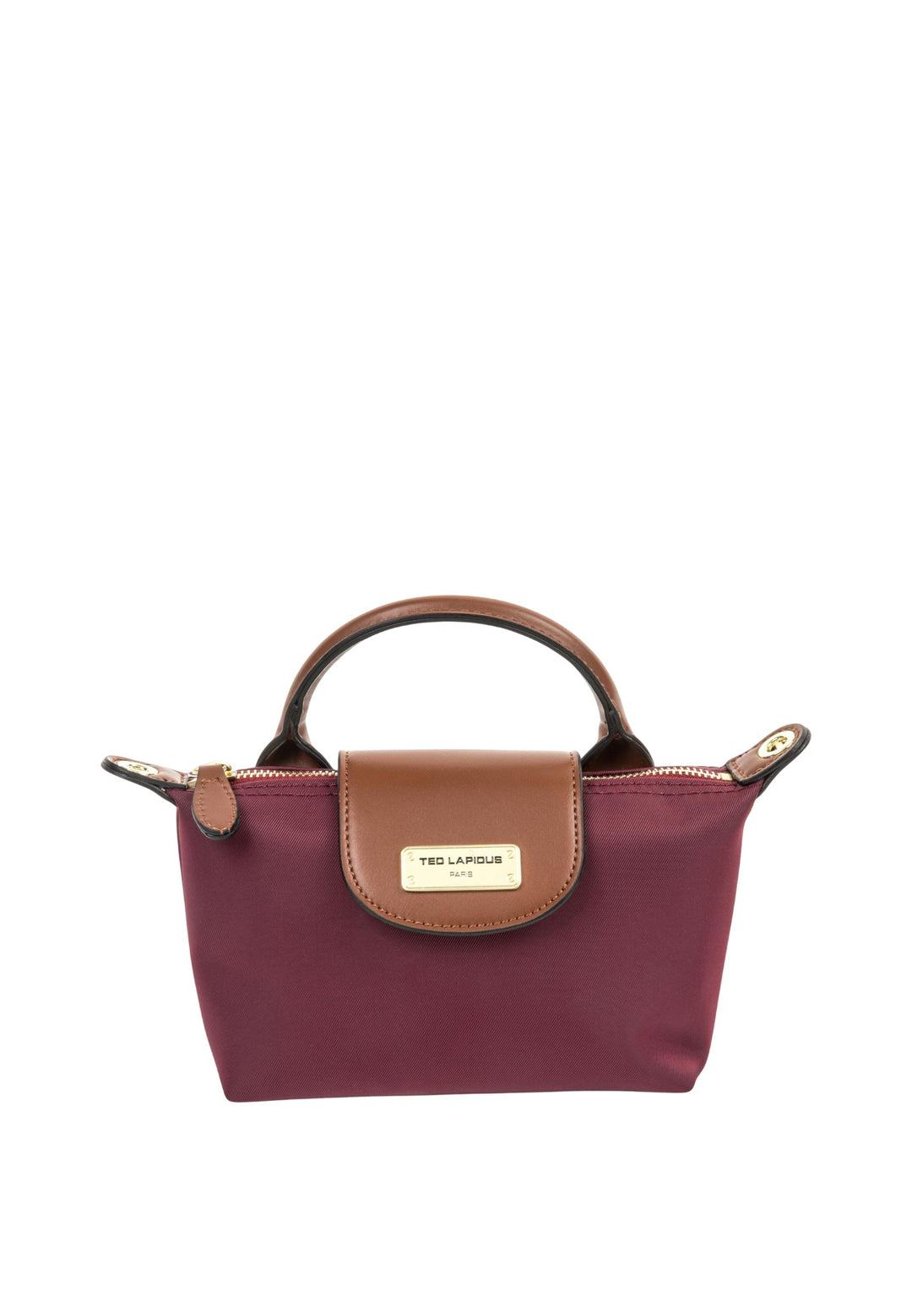 Ted Lapidus Petit Sac à main Jaimie Carmin / Cognac