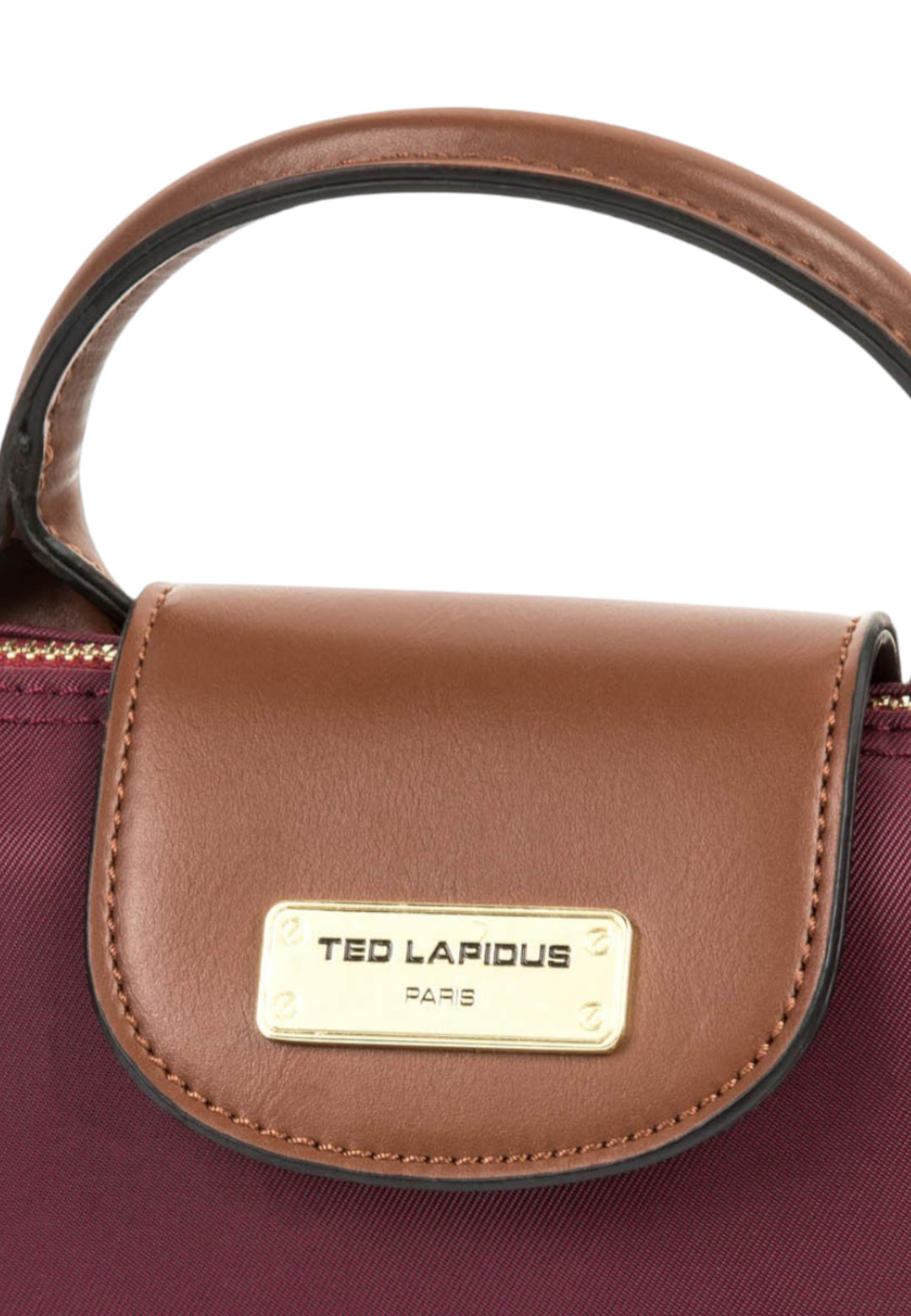 Ted Lapidus Petit Sac à main Jaimie Carmin / Cognac