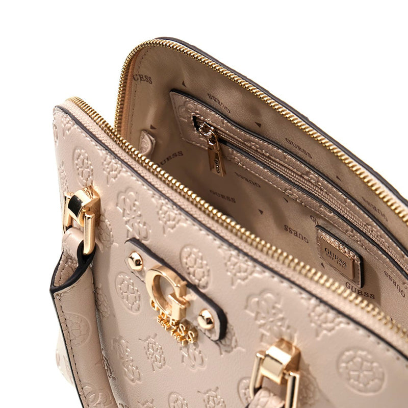 Guess Väska Bandoulière Dita Dome Satchel Light Taupe Logo PD760205