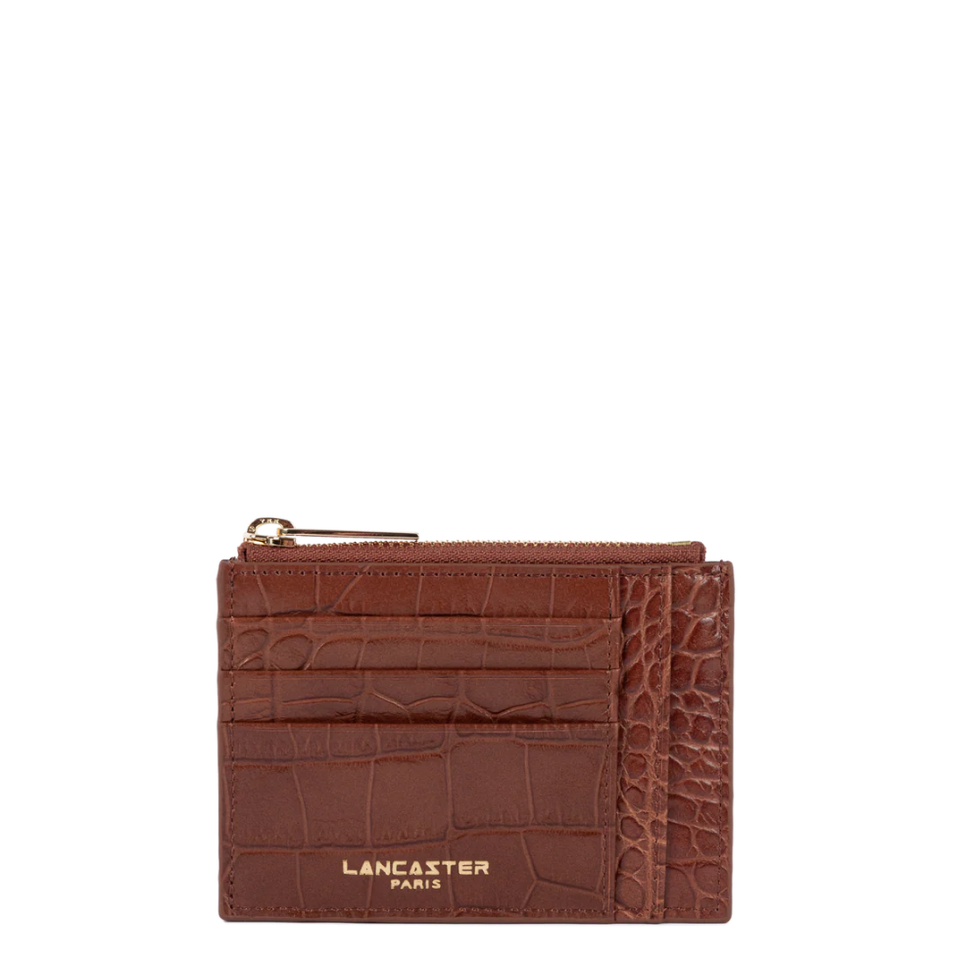 Lancaster Etui na karty Zippé Exo 124-16 Kasztanowy