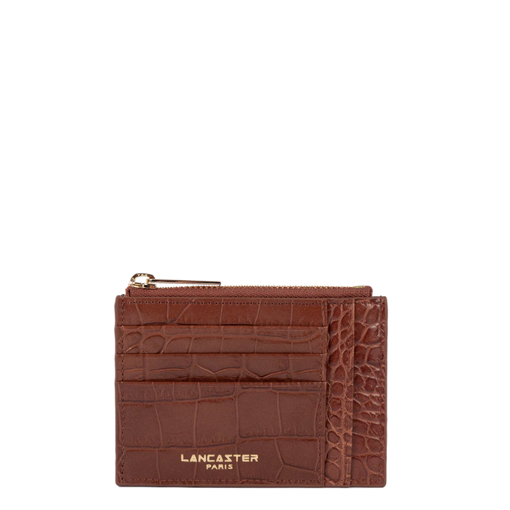 Lancaster Etui na karty Zippé Exo 124-16 Kasztanowy