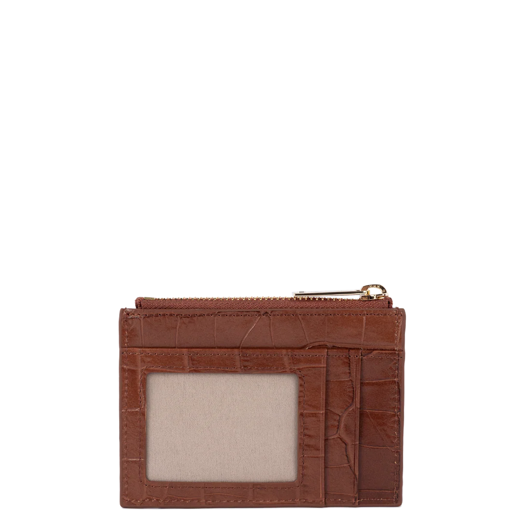 Lancaster Etui na karty Zippé Exo 124-16 Kasztanowy