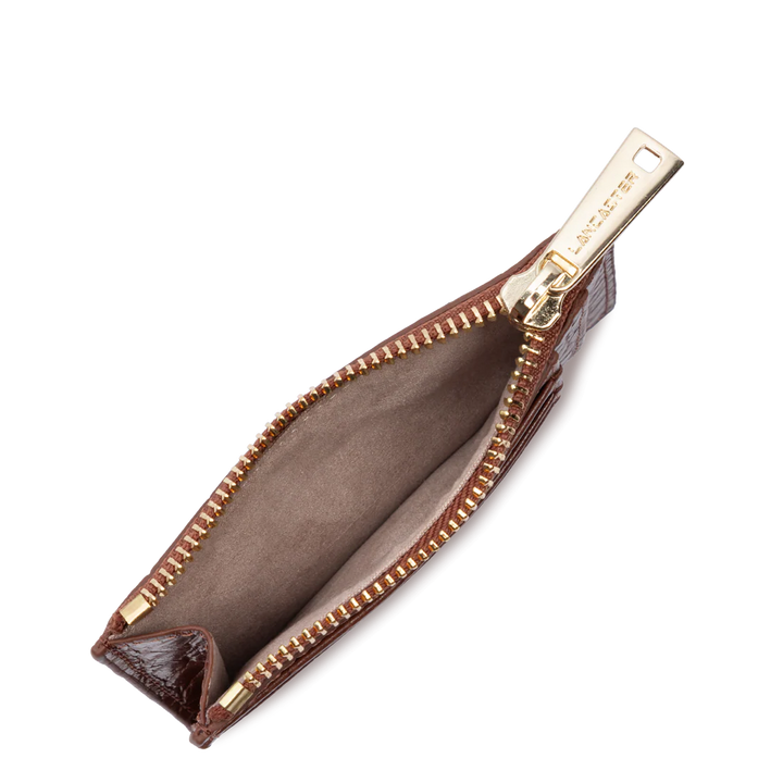 Lancaster Etui na karty Zippé Exo 124-16 Kasztanowy