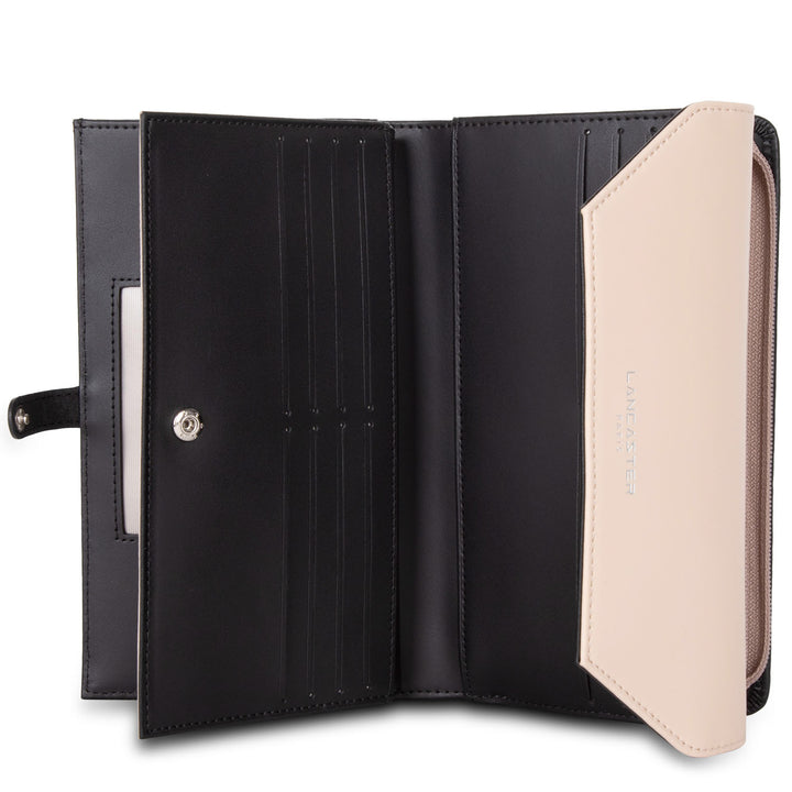 Lancaster Compagnon dos à dos A rabat avec pression Smooth 137-04 Noir - Nude Clair - Nude Foncé