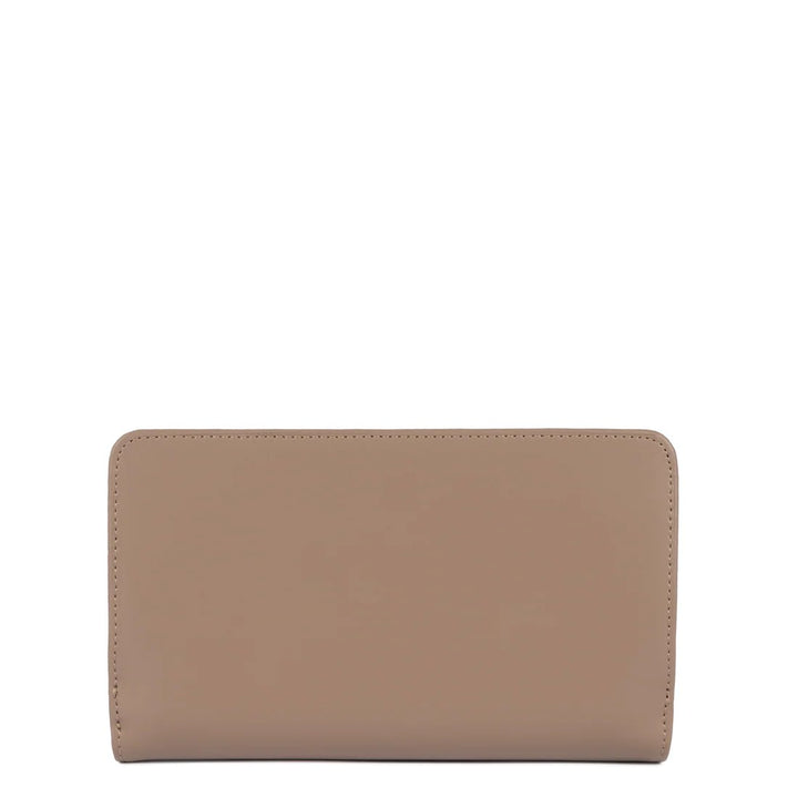 Lancaster cartera de doble faz con solapa y cierre a presión, piel lisa 137-04 avellana