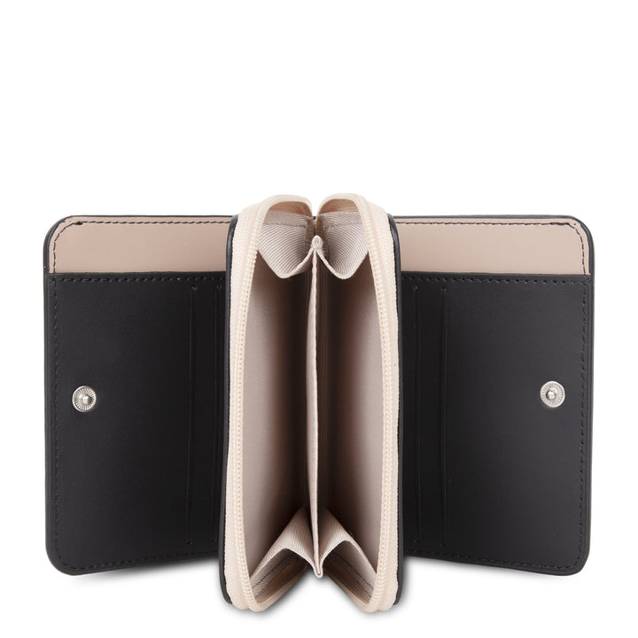 Lancaster Portefeuille dos à dos Zippé autour Smooth 137-17 Noir - Nude Clair - Nude Foncé