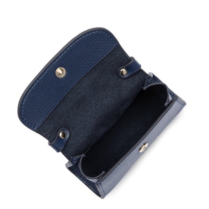 Lancaster Porte-monnaie A rabat avec pression Sierra PM 138-010 Bleu Foncé