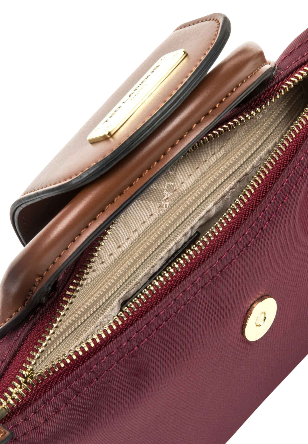 Ted Lapidus Petit Sac à main Jaimie Carmin / Cognac