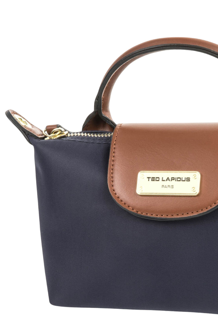 Ted Lapidus Petit Sac à main Jaimie Marine / Cognac