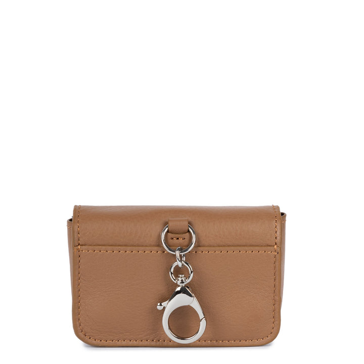 Lancaster Porte-cartes A rabat avec pression Soft PM 176-001 Camel