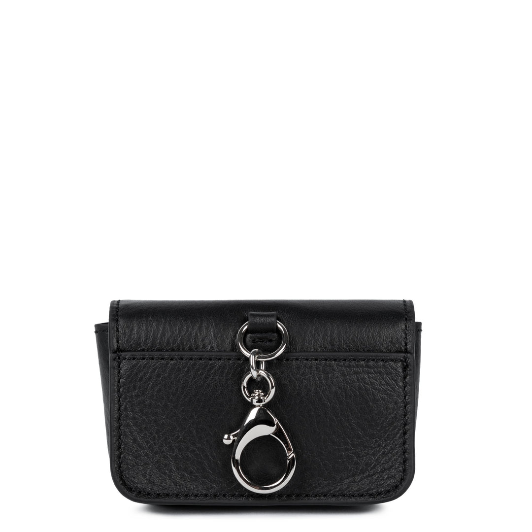 Lancaster Porte-cartes A rabat avec pression Soft PM 176-001 Noir