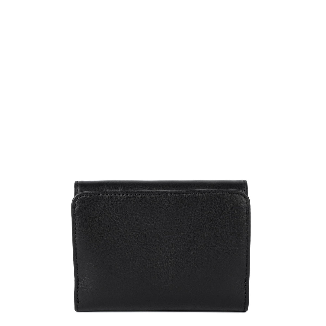 Lancaster Portefeuille A rabat avec pression Soft PM 176-002 Noir