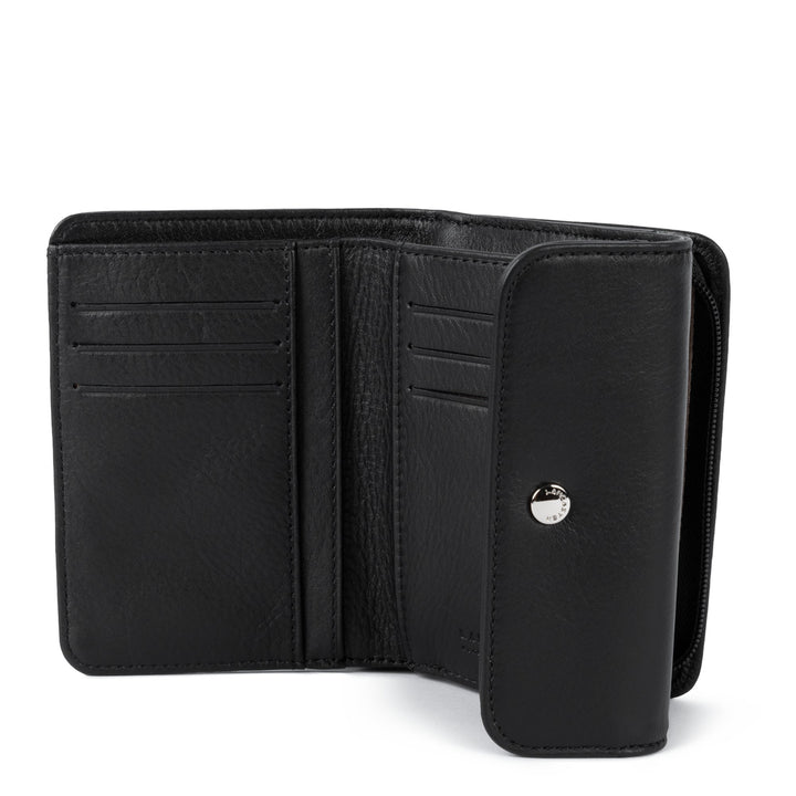 Lancaster Portefeuille A rabat avec pression Soft PM 176-002 Noir
