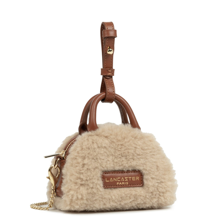 Lancaster Small Zippered Nano Fluffy Handbag ps25 177 Cognac