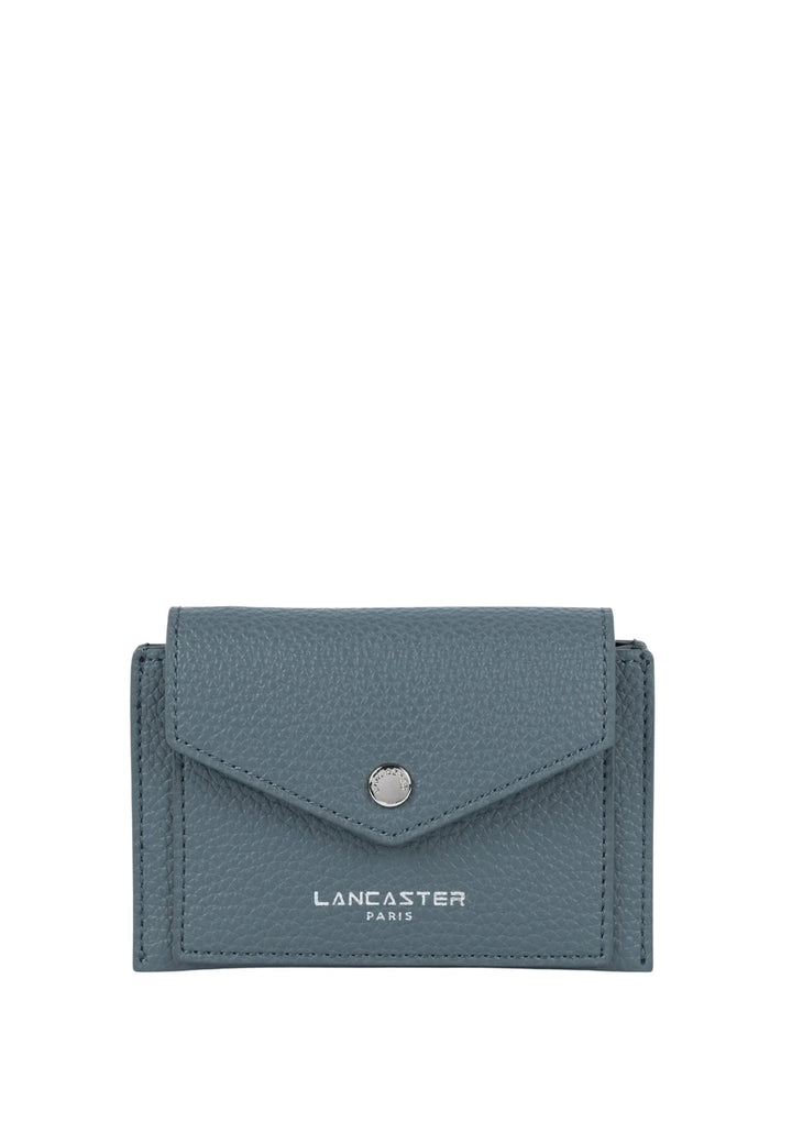 Lancaster Card Holder with Flap and Snap Maya Double KBA 117-010 Frosted Blue