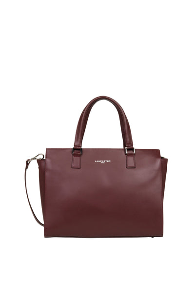Lancaster Sac cabas main Zippée L Smooth 437-04 Bordeaux