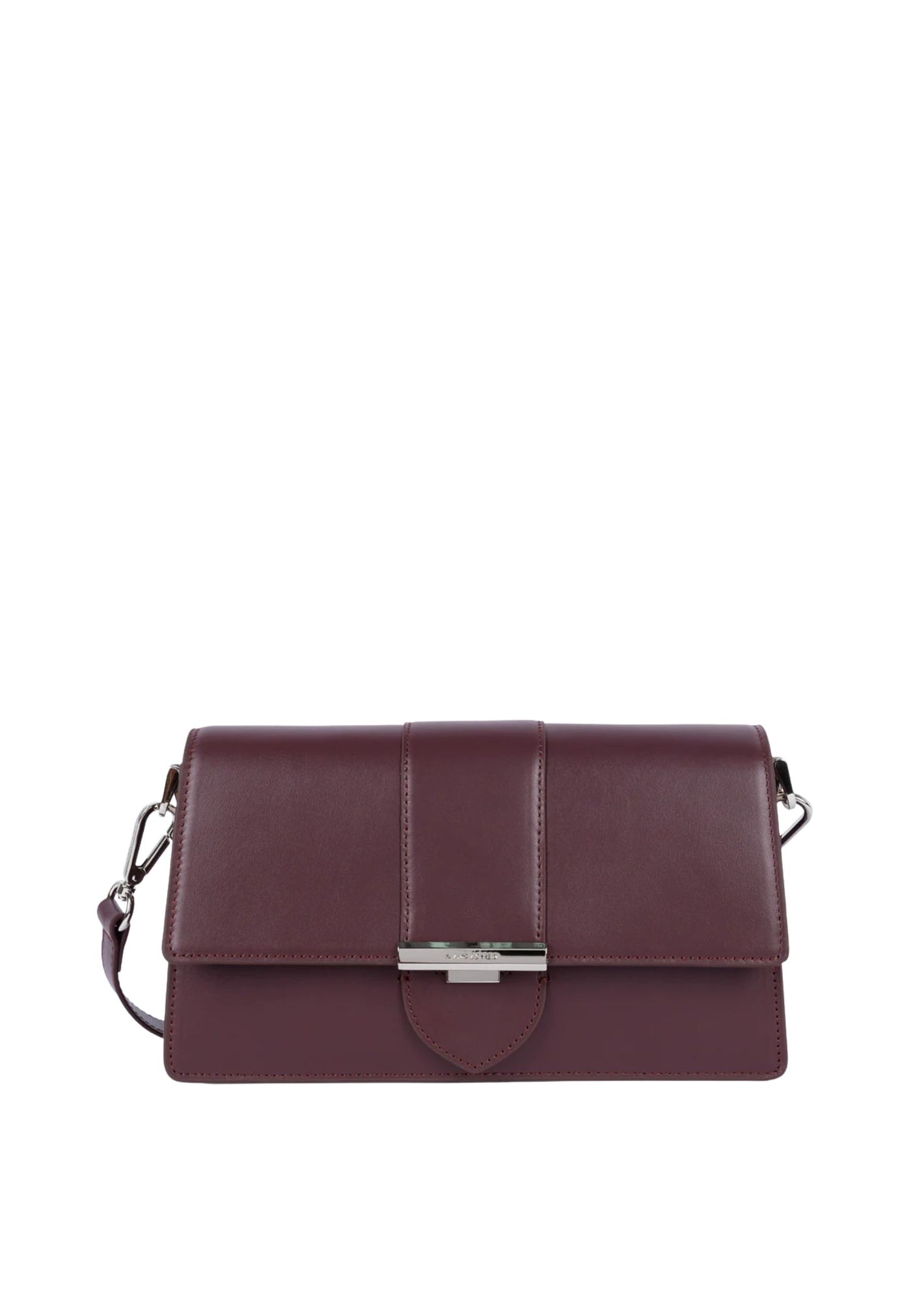 Lancaster Flap crossbody bag with clasp Paris Ily 531-017 Bordeaux