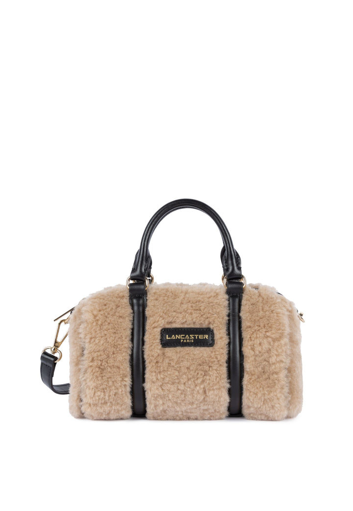 Lancaster Zylindertasche mit Reißverschluss Moumoute 518-053 Beige - Schwarz