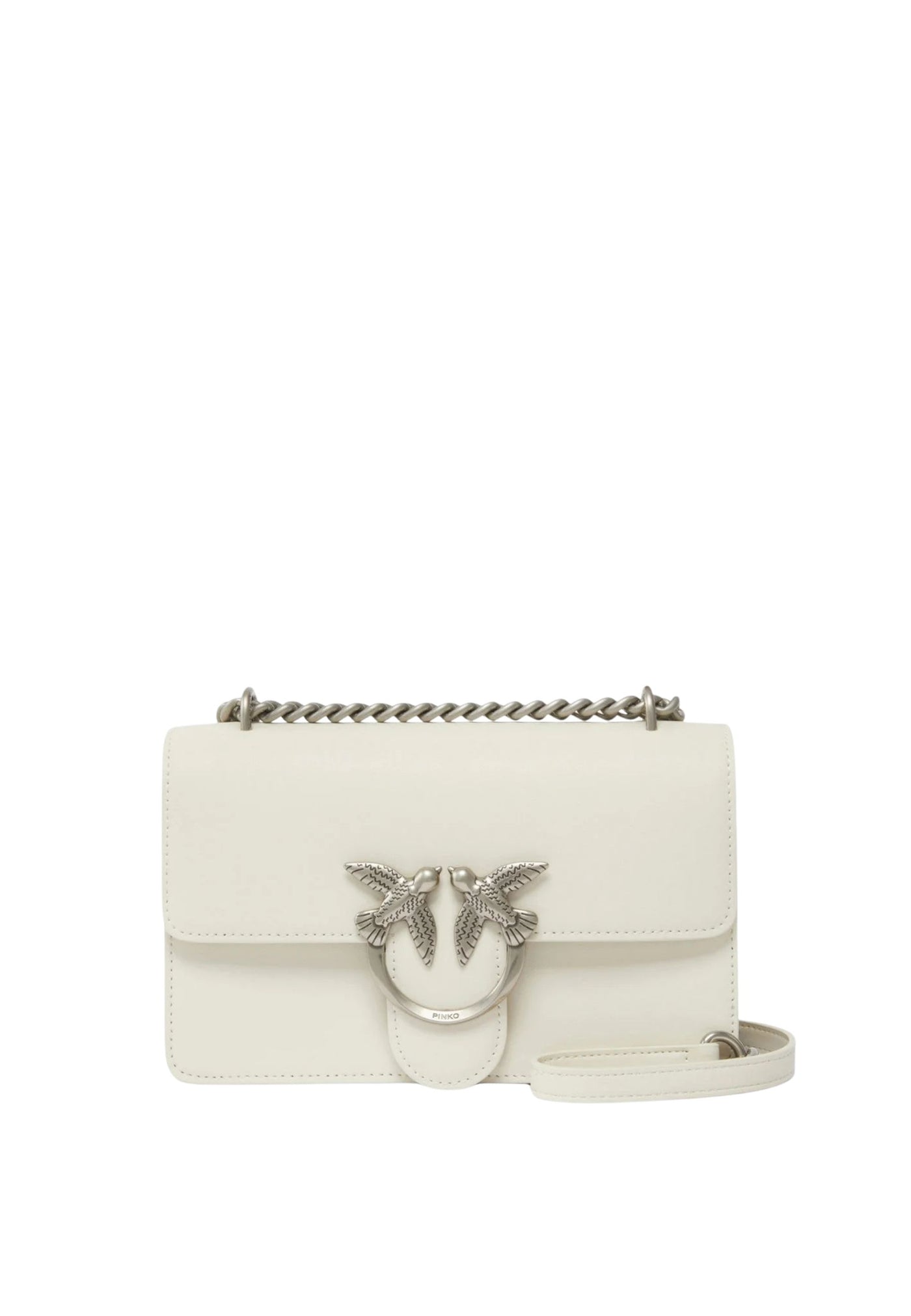 Pinko Mala Love One Mini Dc Vitello Seta Branco A0F1Z14O