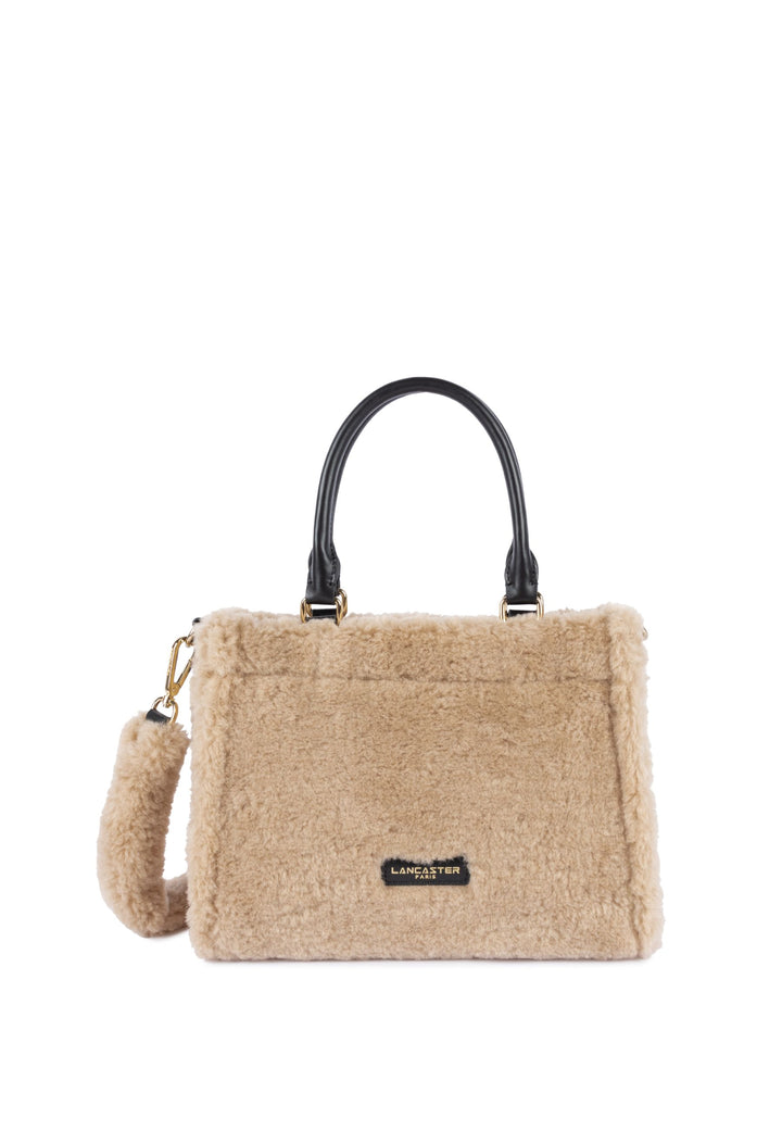Lancaster Sac cabas main Zippé Mini Moumoute 518-055 Beige - Noir