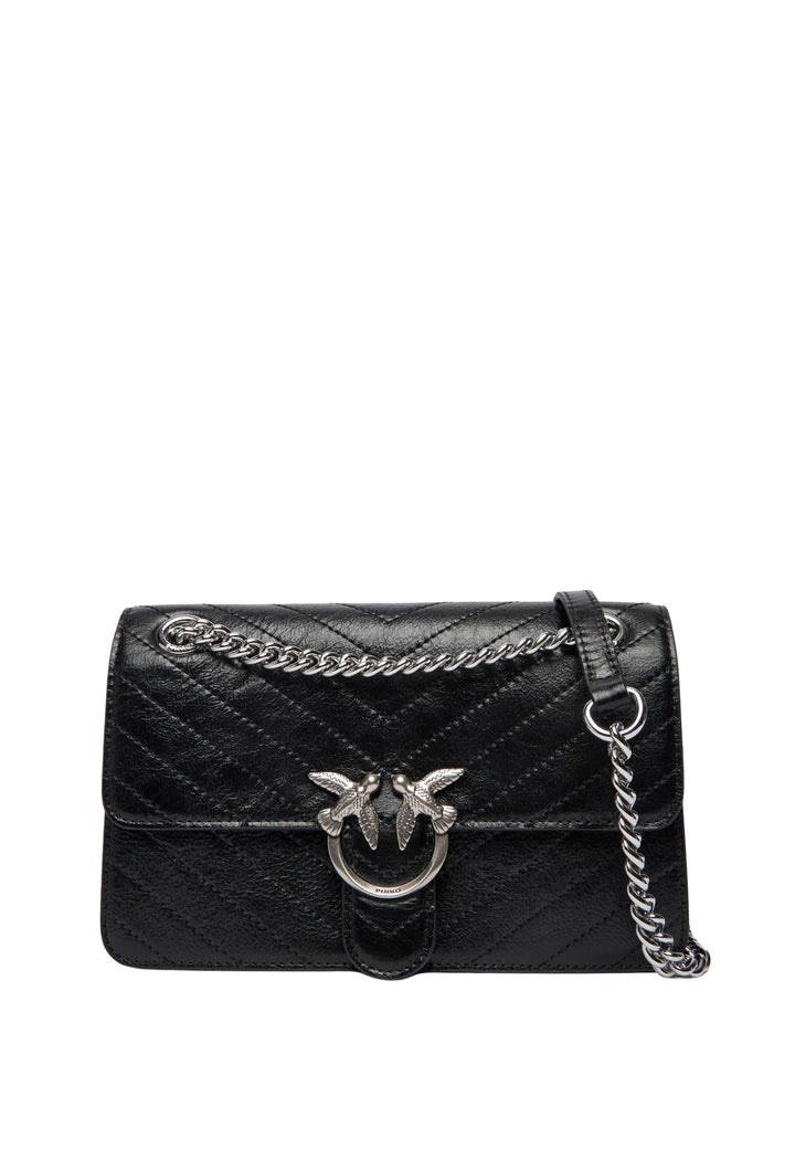 Pinko Love One Light Mini Vitello Flap Bag Black A2JCZ99E