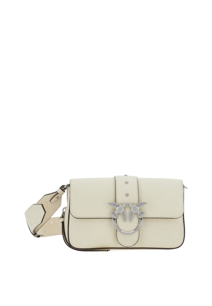 Pinko Borsa Patta Love One Slouchy Zip Mini Vite Bianco A2JGZ14E
