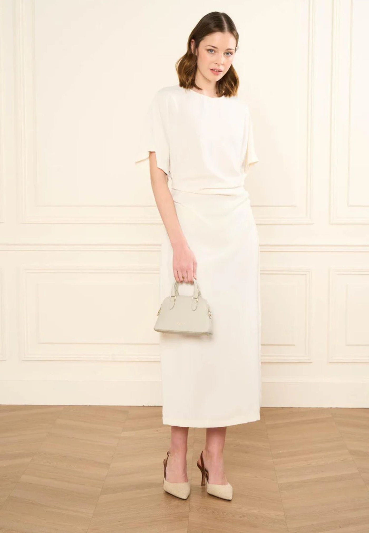 Half-moon Zipped Bag S Sierra Jia Lancaster 538-001 Ivory
