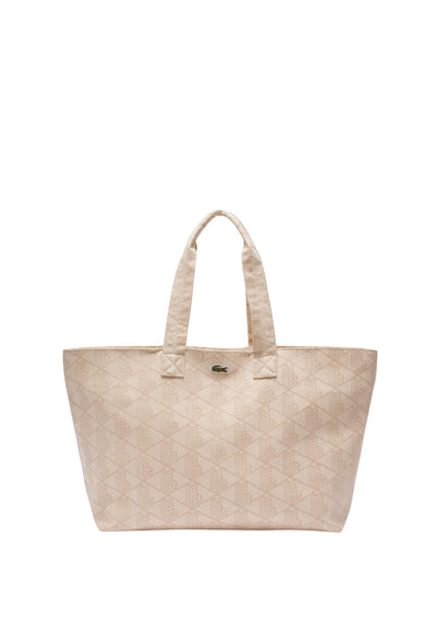 Lacoste XL Shoppingväska Summer Pack NU4994PB Mono Jaquard Vit