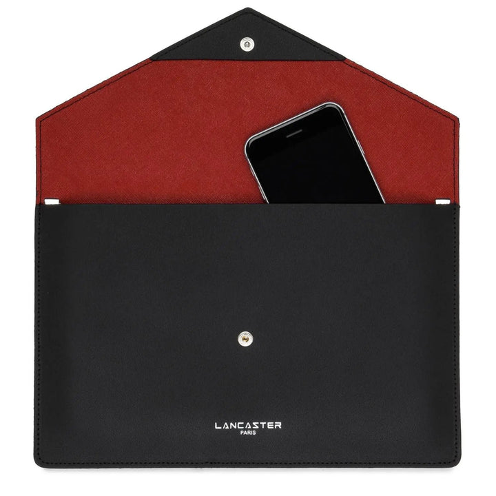 Lancaster Pur & Element City 222-20 Zwart/Rood clutch tas