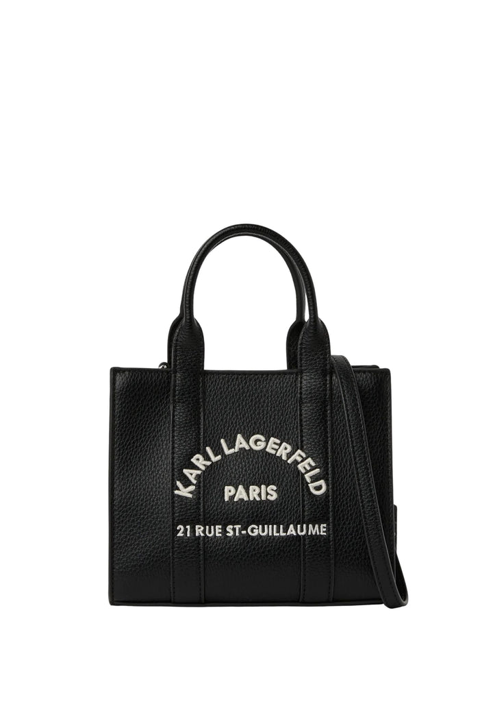 Karl Lagerfeld Cabas Carré Mini Grainé Blanc & Noir
