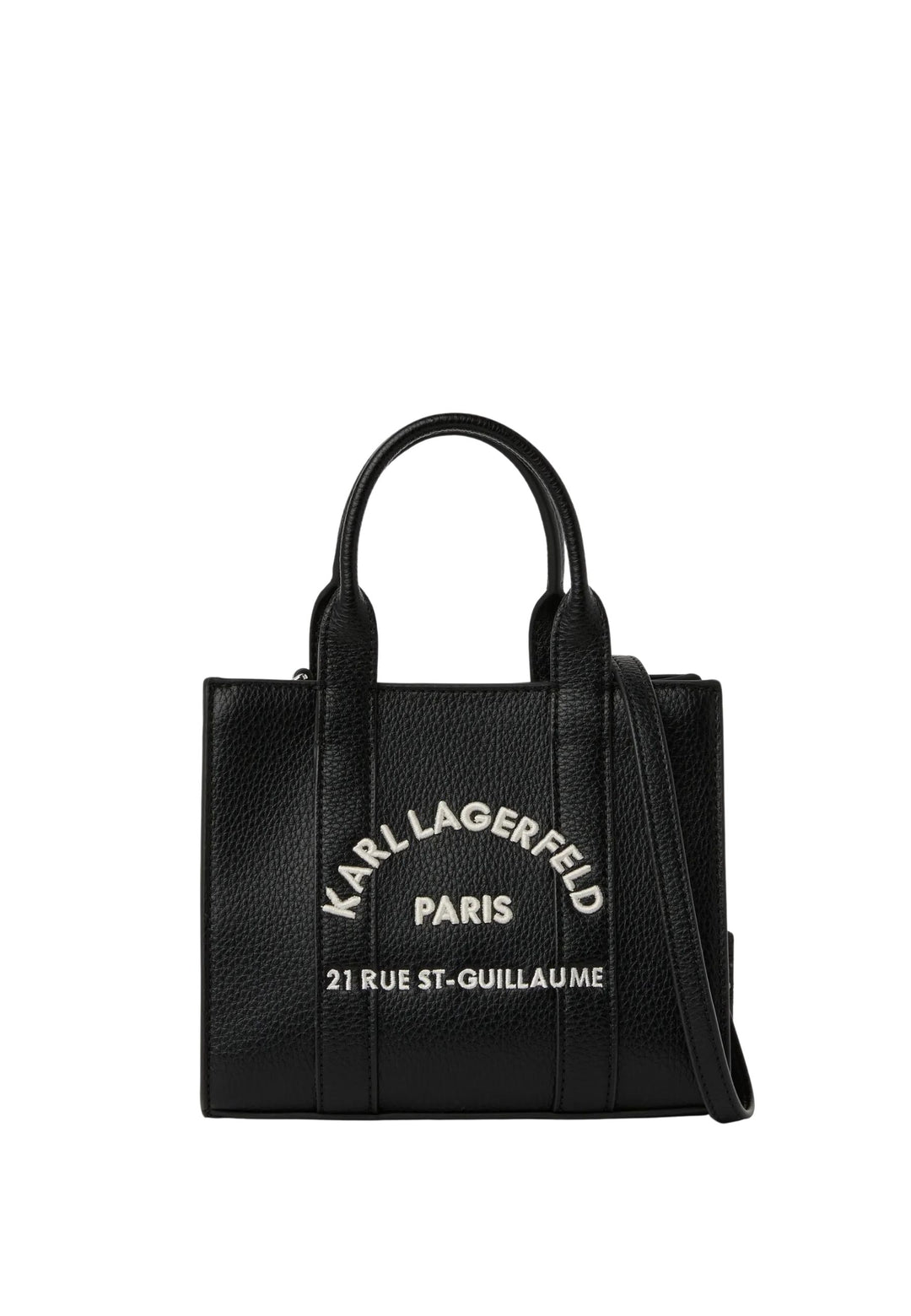 Karl Lagerfeld Cabas Carré Mini Grainé Blanc & Noir