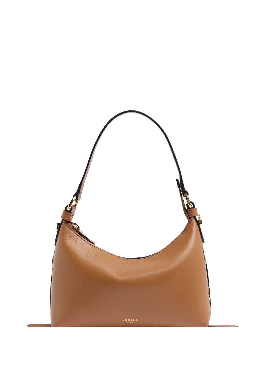 Lancel Origami Baby Hobo-taske Lynlås Læder Kamel