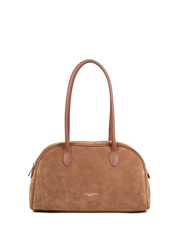 Lancaster Tasche Einkaufstasche Schulter Reißverschluss Wildleder 480-086 Kamel