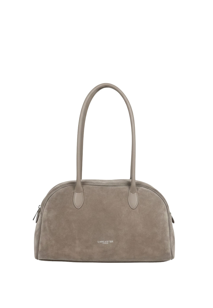 Lancaster Sac cabas épaule Zippé Suède 480-086 Galet Fonce
