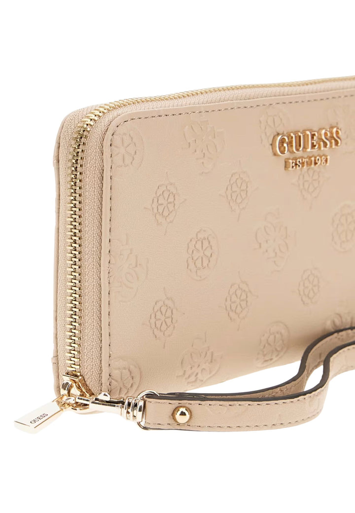 Guess Compagnon / Lompakko Zarela Slg Large Zip Simply Taupe Logo PD9665146