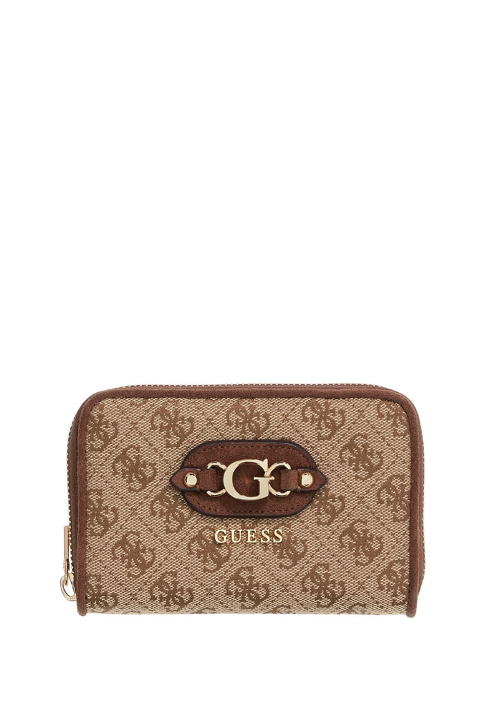 Guess Reisebrieftasche Samantha Medium Latte Logo/Braun
