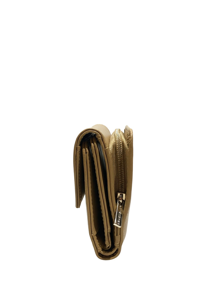 Lancaster Portemonnee rug aan rug Met klep en drukknoop Smooth 137-02 Praline