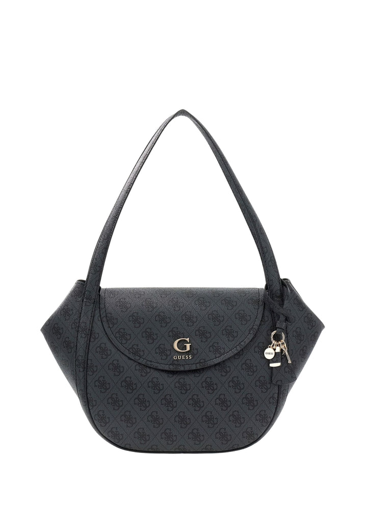 Guess Taška s klopnou Coleen Monogramme Logo Uhlí