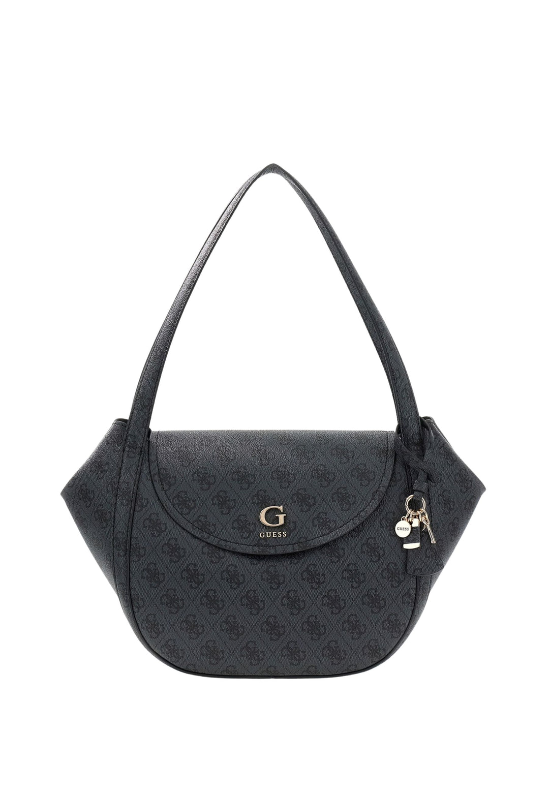 Guess Taška s klopnou Coleen Monogramme Logo Uhlí