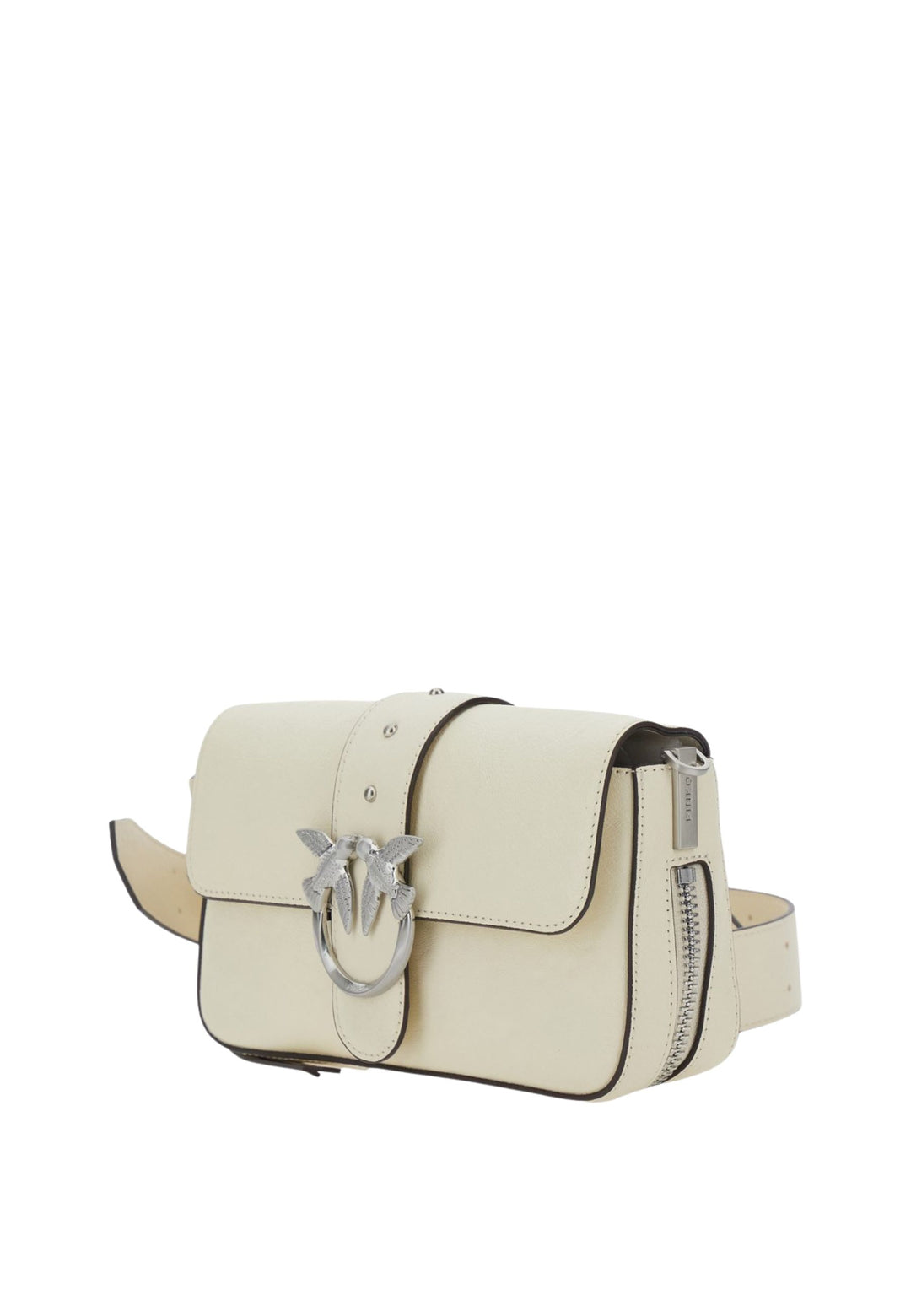 Pinko Borsa Patta Love One Slouchy Zip Mini Vite Bianco A2JGZ14E