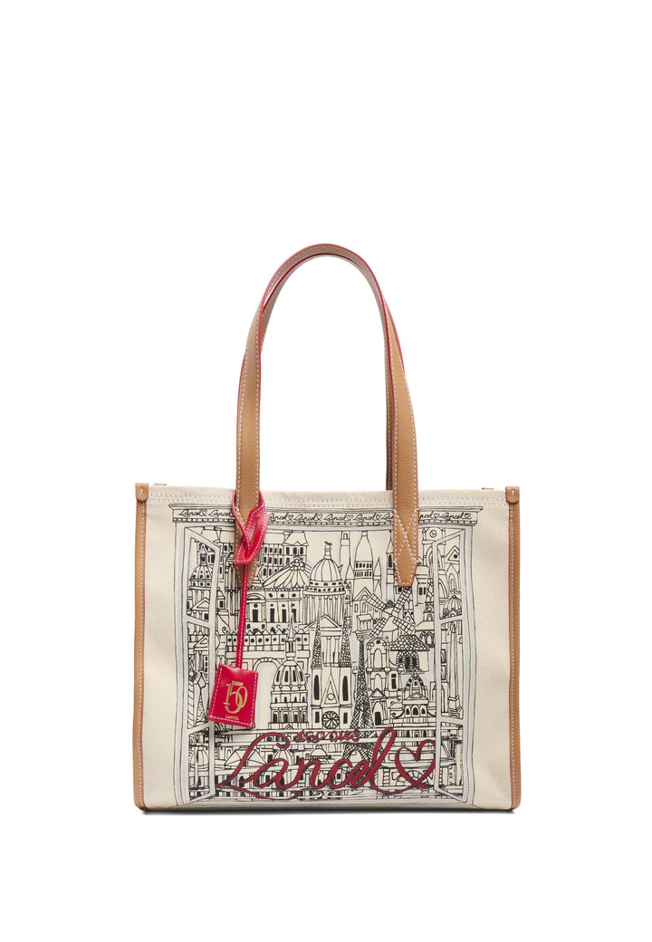 Lancel Capsule Cabas L Toile Naturel Beige