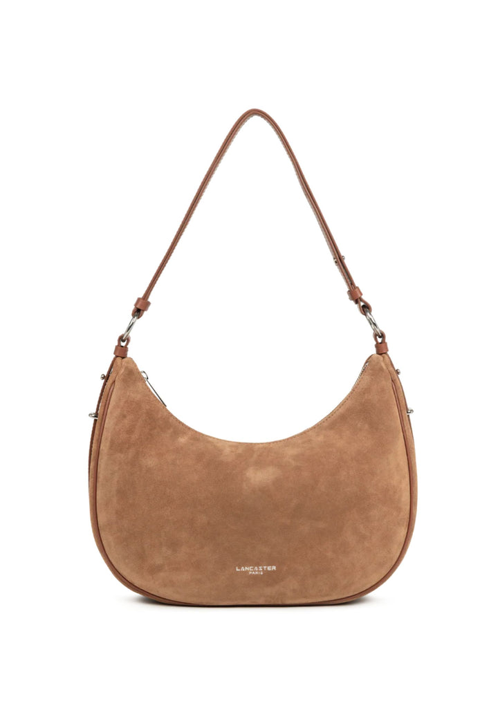 Lancaster Tasche Umhängetasche mit Reißverschluss L Wildleder 480-082 Kamel