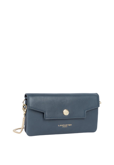 Pochette con patta e bottone a pressione S Mademoiselle Grace 172-32 Blu Mare