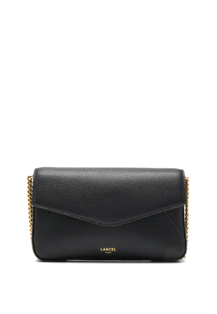 Lancel Enveloppe Pochette Chaîne Porte-Cartes Amovible Cuir Noir
