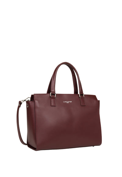 Lancaster Sac cabas main Zippée L Smooth 437-04 Bordeaux