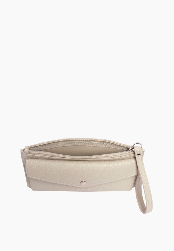 Lancaster Pochette Zippé Maya Double KBA 117-011 Ivoire