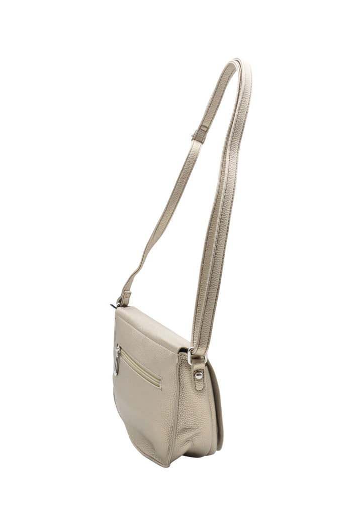 Borsa a tracolla con patta F7533 Flora & Co Taupe Metal