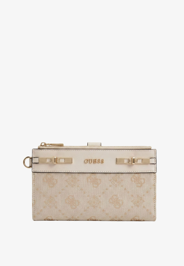 Guess Compagnon / Portefeuille Melinda Logo Slg Dbl Off White Logo JP9902157